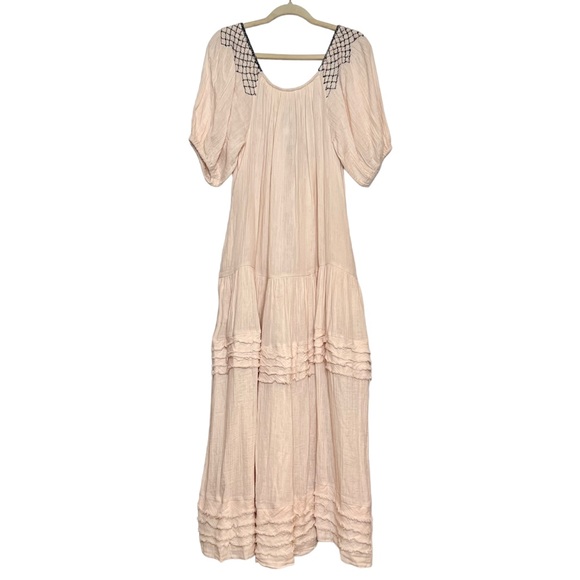 FREE PEOPLE Sunday Stroll Maxi Dress in Ivory Combo. Size Medium - Picture 6 of 16